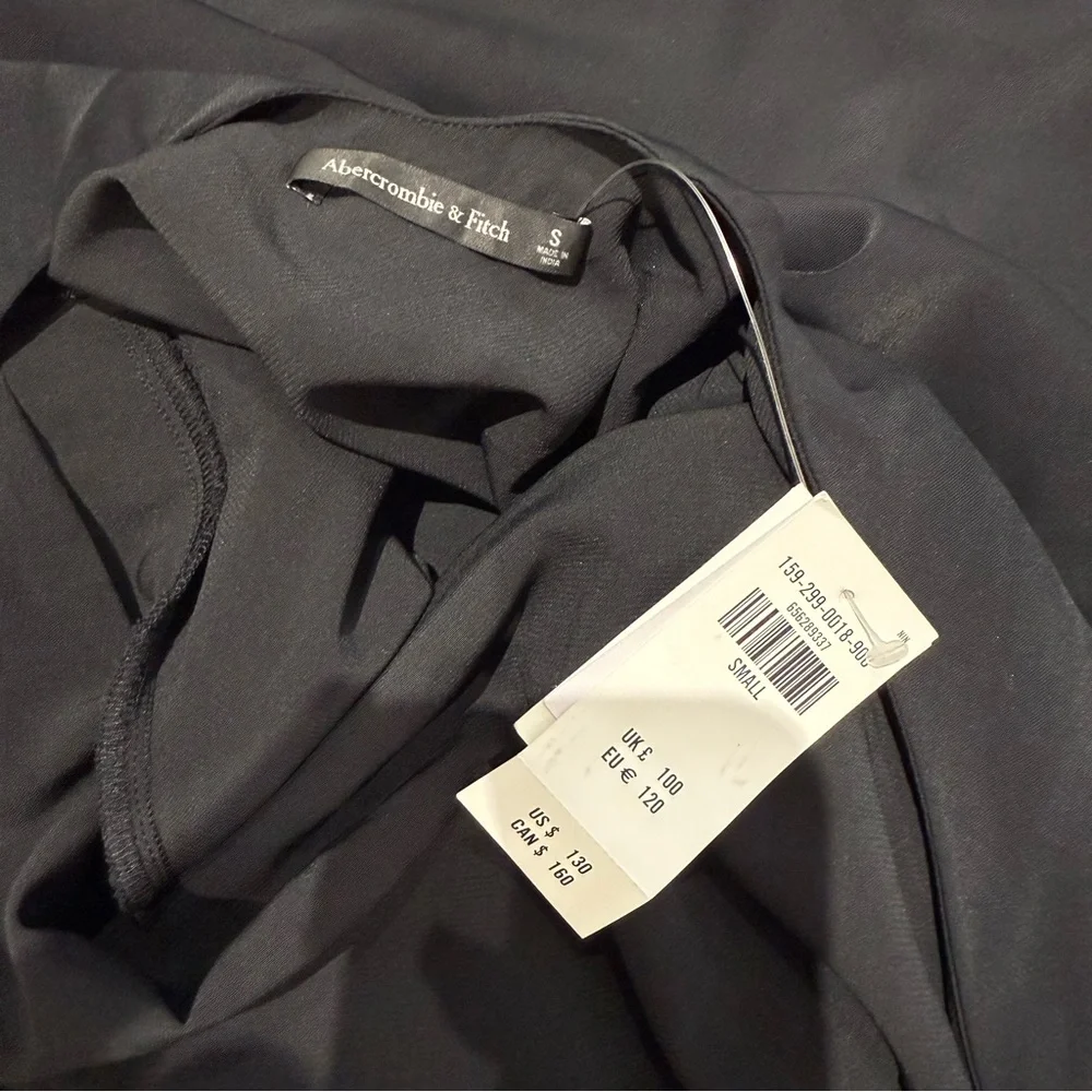 ABERCROMBIE & FITCH Sleeveless Draped Skirt Plunge Back Maxi Dress